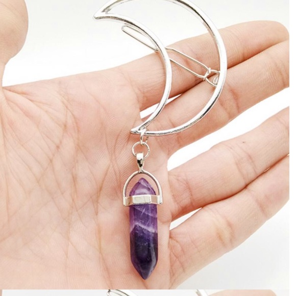 Moon stone hair clip - Picture 4 of 6